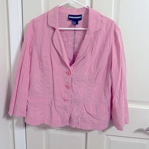 Womens Requirements Pink Blazer Jacket Size‎ Large
